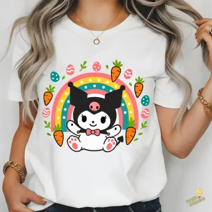 Kuromi Easter Vector - Diseño con Arcoíris de Lunares y Zanahorias