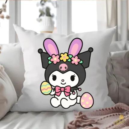 Kuromi Easter Vector - Personaje Sanrio con Corona de Flores y Orejas de Conejo