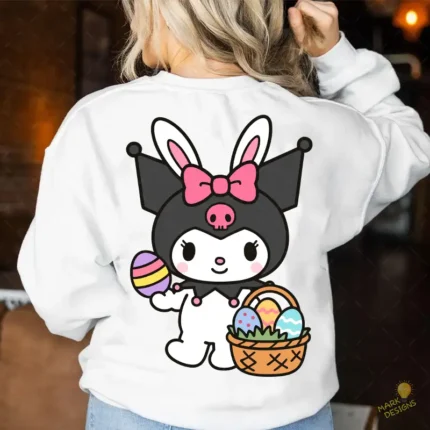 Kuromi Easter Vector - Personaje Sanrio con Orejas de Conejo y Canasta