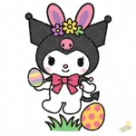 Kuromi Easter Vector - Personaje Sanrio con Orejas de Conejo y Huevos de Pascua