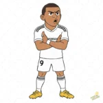 Kylian Mbappé Celebración Clásica - Vector de Fútbol Real Madrid