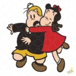 La Pequeña Lulú Abrazando a Tobi - Vector Clásico de Amistad