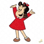 La Pequeña Lulú Sonriente con Vestido Rojo - Vector Clásico de Personaje