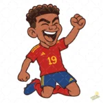 Lamine Yamal Celebración Selección Española - Vector de Fútbol