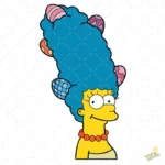 Marge Simpson Easter Vector - Diseño de Marge con Huevos de Pascua en el Cabello