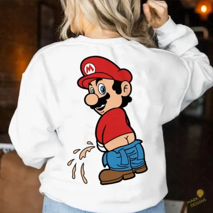 Mario Bros Parodia Divertida Orinando - Vector para Stickers y Sublimación