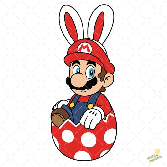Mario Conejo de Pascua Vector - Diseño para Fiestas y Camisetas