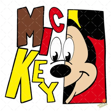 Mickey Mouse Diseño Dividido con Nombre - Vector para Sublimados