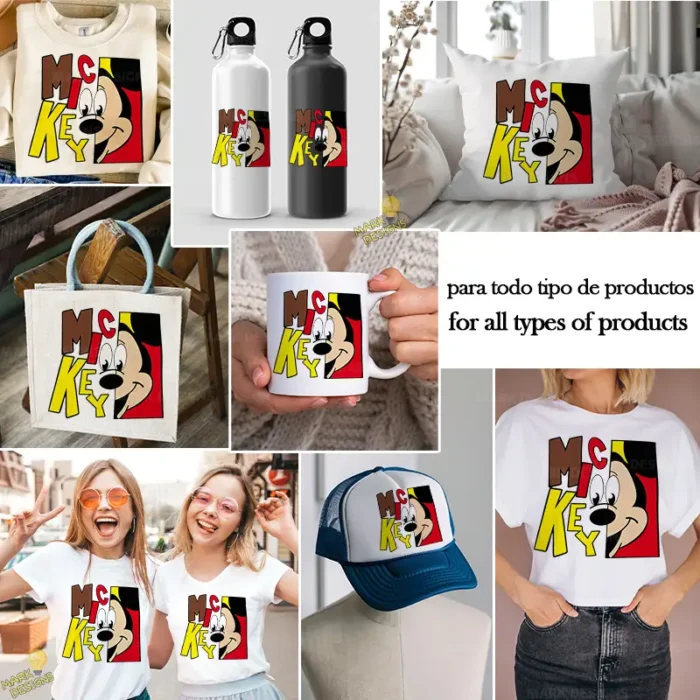 Mickey Mouse Diseño Dividido con Nombre - Vector para Sublimados
