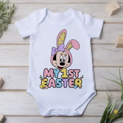 Minnie Mouse Easter Vector - Diseño My 1st Easter con Capucha de Conejo
