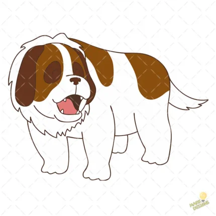 Niebla el Perro San Bernardo de Heidi - Vector de Anime Clásico