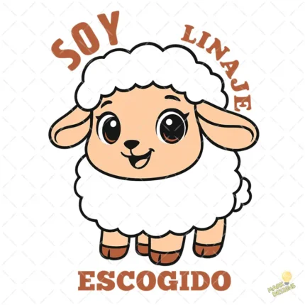 Ovejita Linaje Escogido Vector - Diseño Cristiano Infantil para Camisetas