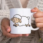 Ovejita Saltando Vector - Diseño de Cordero Kawaii para Sublimación