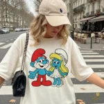 Papá Pitufo y Pitufina de la Mano - Vector para Sublimación