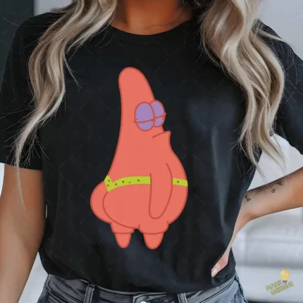 Patricio Estrella Divertido de Espaldas Culo - Vector de Humor para Sublimación