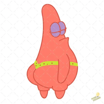 Patricio Estrella Divertido de Espaldas Culo - Vector de Humor para Sublimación