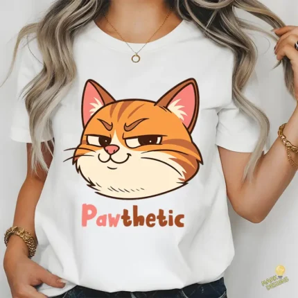 Pawthetic Vector - Gato Naranja Sarcástico con Frase Divertida para Sublimación