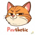 Pawthetic Vector - Gato Naranja Sarcástico con Frase Divertida para Sublimación