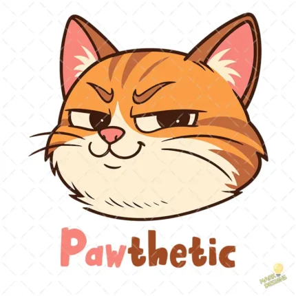 Pawthetic Vector - Gato Naranja Sarcástico con Frase Divertida para Sublimación