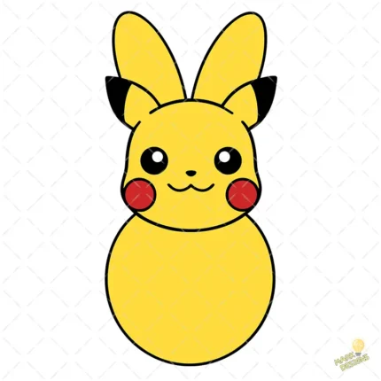Pikachu de Pascua con Orejas de Conejo - Vector para Sublimación