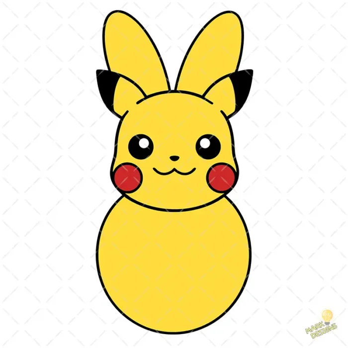 Pikachu de Pascua con Orejas de Conejo - Vector para Sublimación