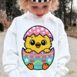 Pollito de Pascua Vector - Diseño de Pollito saliendo del Huevo para Niños