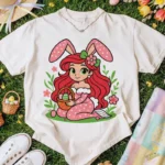 Princess Ariel Easter Vector - Sirenita con Orejas de Conejo y Canasta de Huevos