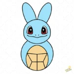 Squirtle de Pascua con Orejas de Conejo - Vector de Pokemón para Niños