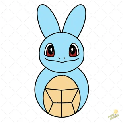 Squirtle de Pascua con Orejas de Conejo - Vector de Pokemón para Niños
