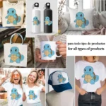 Tortuga Squirtle Sonriente de Pokémon - Vector para Sublimación