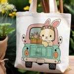 Vector Camioneta de Pascua Gratis - Ilustración de Conejo para Sublimación