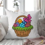 Vector Canasta con Huevos de Pascua - Ilustración de Huevos con Estrellas y Lunares