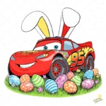 Vector Cars Disney Pascua - Ilustración Rayo McQueen para Camisetas Infantiles