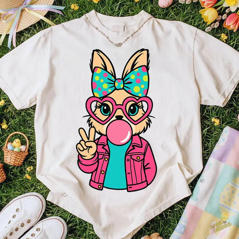 Vector Conejita Fashion con Lazo de Lunares para Pascuas – Ilustración 4K Vector Conejita Fashion con Lazo de Lunares para Pascuas – Ilustración 4K