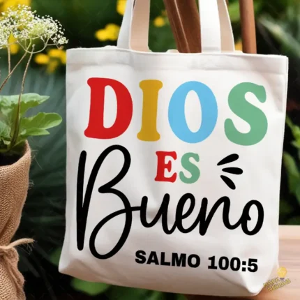 Vector Cristiano Dios es Bueno - Ilustración de Fe con Letras de Colores