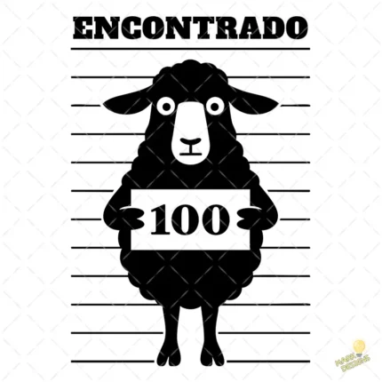 Vector Cristiano Encontrado - Ilustración de la Oveja 100 para Sublimación y Regalos