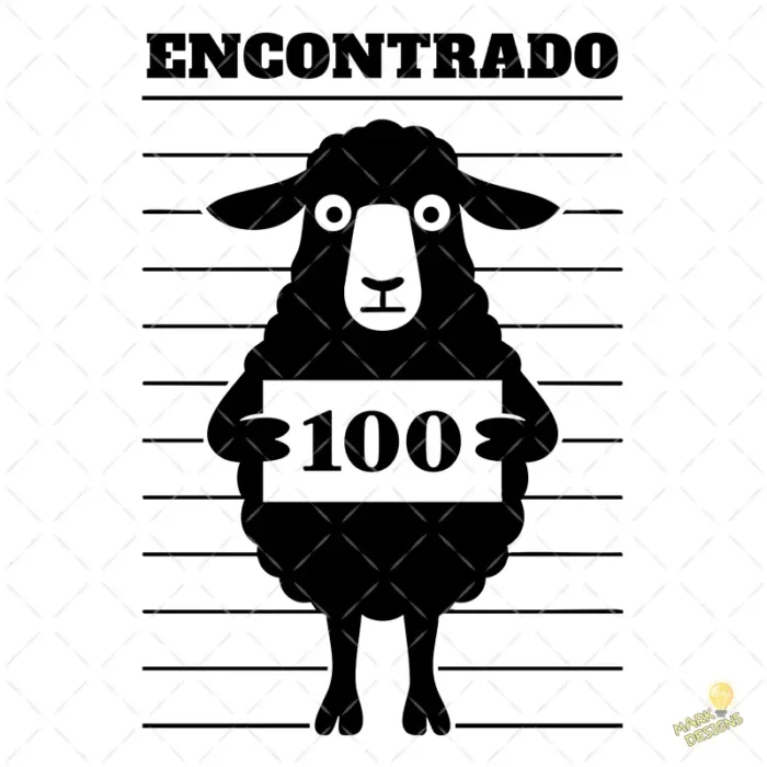 Vector Cristiano Encontrado - Ilustración de la Oveja 100 para Sublimación y Regalos