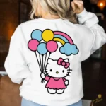 Vector Cute Kitty Rainbow - Corte para Cricut y Sublimación con Globos de Colores