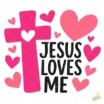 Vector Gratis Jesús Me Ama - Ilustración Espiritual para Sublimación