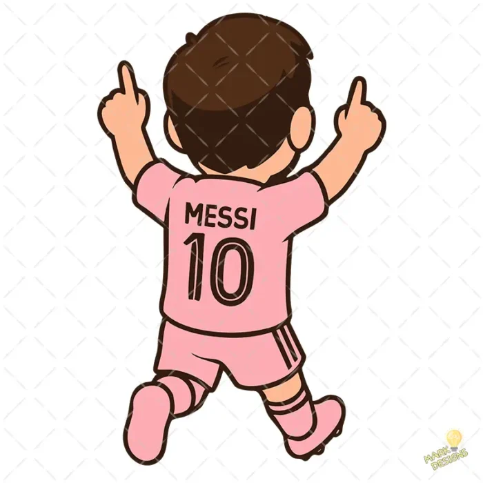 Vector Gratis Lionel Messi Inter Miami Celebración Rosa 10 para Sublimación