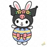 Vector Kuromi Pascua Gratis - Huevo Decorado con Flores para Camisetas