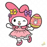 Vector My Melody Pascua - Ilustración de Personaje Rosa para Camisetas
