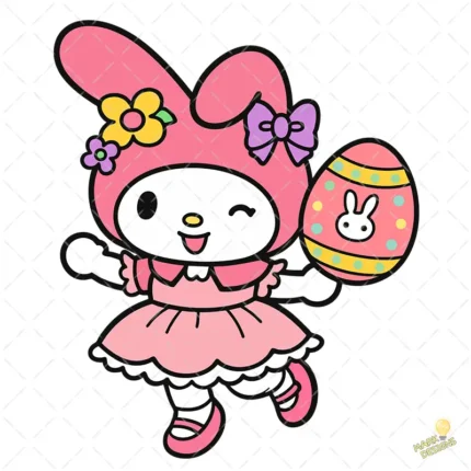 Vector My Melody Pascua - Ilustración de Personaje Rosa para Camisetas