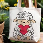 Vector Oveja de Pascua - Ilustración de Cordero Esponjoso para San Valentín