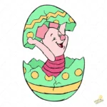 Vector Piglet Pascua - Ilustración de Winnie the Pooh para Camisetas Infantiles