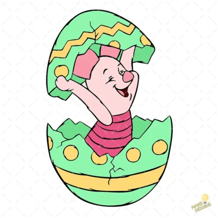 Vector Piglet Pascua - Ilustración de Winnie the Pooh para Camisetas Infantiles