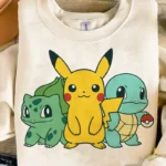 Vector Pokémon Pikachu, Bulbasaur y Squirtle - Vector para Sublimación
