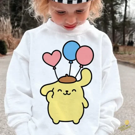 Vector Pompompurin Cumpleaños - Ilustración Sanrio para Camisetas y Sublimación