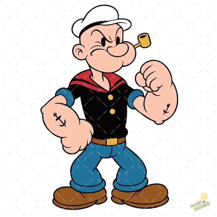 Vector Popeye para Sublimación y Corte SVG AI PNG Editable