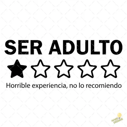 Vector Reseña Ser Adulto No lo Recomiendo – Ilustración 4K para Stickers y DTF